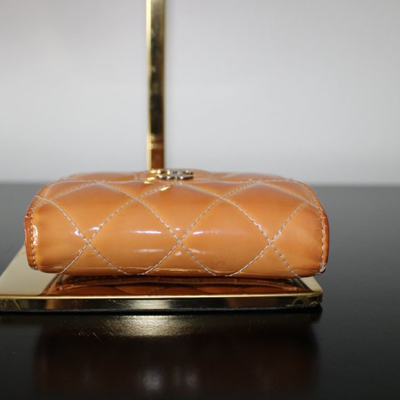 💗Chanel Authentic Classic Small Flap Wallet Lambskin Patten Leather CC Logo - Picture 5 of 13
